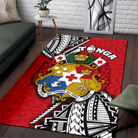 Tonga Rugby Area Rug Polynesian Style Pinwheel - Polynesian Pride