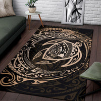 Hawaiian Map Turtle Polynesian Circle Rug AH - Polynesian Pride