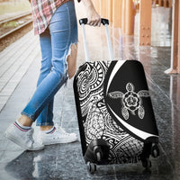 Hawaii Turtle Polynesian Luggage Cover - Circle Style - Black 02 - Polynesian Pride