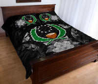 Pohnpei Polynesian Quilt Bed Set Hibiscus Gray - Polynesian Pride