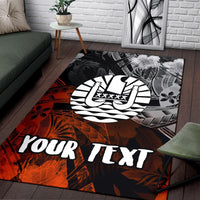 Tahiti Polynesian Personalised Area Rug - Vintage Polynesian Turtle - Polynesian Pride