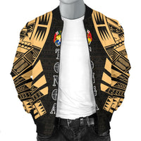 Tonga Men Bomber Jackets - Polynesian Tattoo Gold - Polynesian Pride