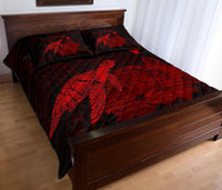 Hawaii Polynesian Hibiscus Turtle Map Quilt Bed Set - AH - Red - Polynesian Pride