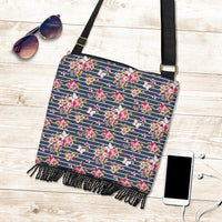Hawaii Tropical Butterfly Pink Crossbody Boho Handbag - Polynesian Pride