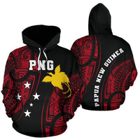 Papua New Guinea All Over Hoodie Unisex Black - Polynesian Pride