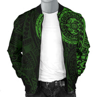 Polynesian Tattoo Style Men's Bomber Jacket Green - Polynesian Pride