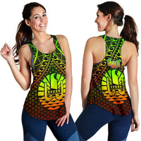 Polynesian Tahiti Women's Racerback Tank - Reggae Vintage Polynesian Patterns - Polynesian Pride