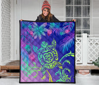 Hawaii Turtle Tropical Kanaka Maoli Premium Quilt - Yez Style - Polynesian Pride
