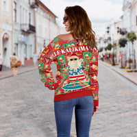 Polynesian Hawaii Ugly Christmas Women's Off Shoulder Sweater - Santa Claus - Polynesian Pride
