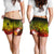 Yap Women's Shorts - Humpback Whale with Tropical Flowers (Yellow) - Polynesian Pride