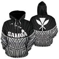 Hawaii Polynesian Zip up Hoodie Black Pride Map and Seal Unisex Black - Polynesian Pride