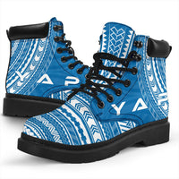 Yap Leather Boots - Polynesian Flag Chief Version - Polynesian Pride