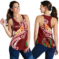 Pohnpei Personalised Women's Racerback Tank - Pohnpei Seal Polynesian Patterns Plumeria - Polynesian Pride
