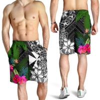 Wallis and Futuna Men Shorts - Turtle Plumeria Banana Leaf - Polynesian Pride