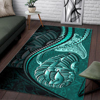 Fish Hook Area Rug Manta Polynesian Turquoise - Polynesian Pride