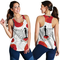 Anzac Maori Women Racerback Tank Silver Fern Lest For Get - Polynesian Pride