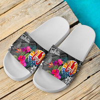 Tahiti Slide Sandals - Turtle Floral - Polynesian Pride