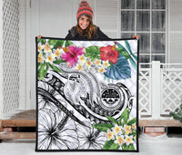 FSM Polynesian Premium Quilt - Summer Plumeria (White) - Polynesian Pride