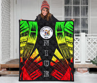 Niue Premium Quilt - Niue Seal Polynesian Reggae Tattoo - Polynesian Pride
