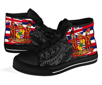 Hawaii High Top Shoes State Royal Flag Polynesian Black Pride AH - Polynesian Pride