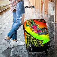 Pohnpei Luggage Covers - Polynesian Hook And Hibiscus (Raggae) - Polynesian Pride
