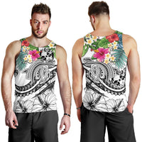 Tonga Polynesian Men's Tank Top - Summer Plumeria (White) - Polynesian Pride