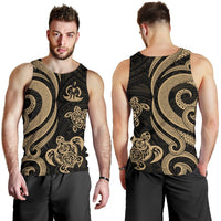 Vanuatu Men's Tank Top - Gold Tentacle Turtle - Polynesian Pride
