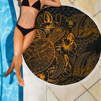 Niue Polynesia Beach Blanket Turtle Hibiscus Gold - Polynesian Pride