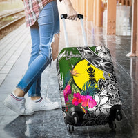 New Caledonia Custom Personalised Luggage Covers White - Turtle Plumeria Banana Leaf - Polynesian Pride