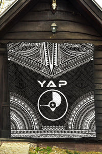 Yap Premium Quilt - Yap Flag Polynesian Chief Black Version - Polynesian Pride