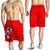Vanuatu Polynesian Men's Shorts - Floral With Seal Red Red - Polynesian Pride