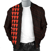 Hawaii Kakau Polynesian Kanaka Map Personalized Men's Bomber Jacket - Orange - Polynesian Pride