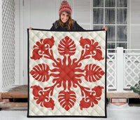 Hawaiian Kalo Pattern Premium Quilt - Green - Argu Style - AH - Polynesian Pride