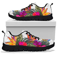 Tahiti Sneakers Hibiscus Polynesian pattern white - Polynesian Pride
