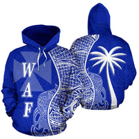 Wallis nd Futuna Polynesian Hoodie Coconut Tree Blue Unisex Blue - Polynesian Pride