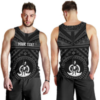 Vanuatu Personalised Men's Tank Top - Vanuatu Seal With Polynesian Tattoo Style - Polynesian Pride