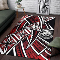 Federated States of Micronesia Area Rug - Tribal Flower Special Pattern Red Color Red - Polynesian Pride