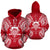 Tuvalu Polynesian ll Over Hoodie Map Red White Unisex Red nd White - Polynesian Pride