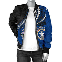 Northern Mariana Islands Women's Bomber Jacket Kanaloa Tatau Gen MP - Polynesian Pride