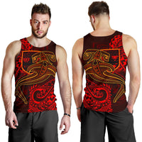 Fiji Men's Tank Top - Red Shark Polynesian Tattoo - Polynesian Pride