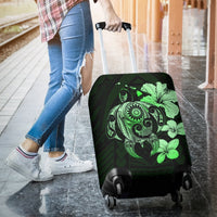 Hibiscus Plumeria Mix Polynesian Green Turtle Luggage Covers - Polynesian Pride