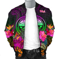 Federated States of Micronesia Men's Bomber Jacket - Summer Hibiscus - Polynesian Pride