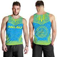 Palau Men's Tank Top - Polynesian Chief Flag Version - Polynesian Pride