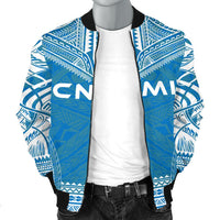 Northern Mariana Islands Flag Polynesian Chief Men's Bomber Jacket - Polynesian Pride