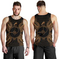 Yap Polynesian Men Tank Top Map Gold - Polynesian Pride