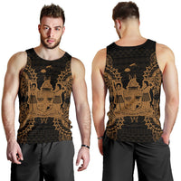 Fiji Polynesian Men Tank Top Map Gold - Polynesian Pride