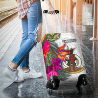 Vanuatu Luggage Covers Polynesian Hibiscus White Pattern - Polynesian Pride