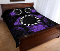 Cook Islands Polynesian Quilt Bed Set Hibiscus Purple - Polynesian Pride