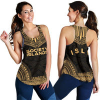 Society Islands Women's Racerback Tank - Polynesian Chief Gold Version - Polynesian Pride