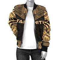 Tahiti Polynesian Chief Women'S Bomber Jacket - Gold Version - Polynesian Pride